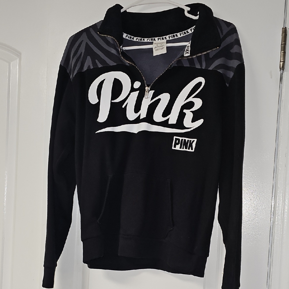 PINK Victoria's Secret Black and White and Grey Sweatshirt